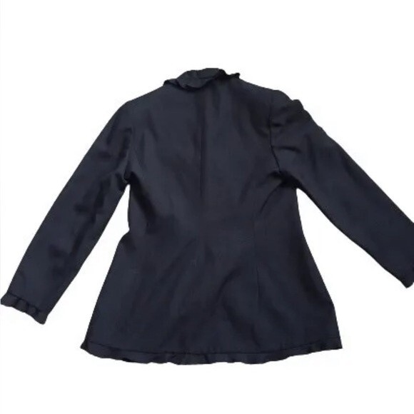 David Hayes black blazer 100%  pure silk rhinestone button sz small vintage - Picture 3 of 12